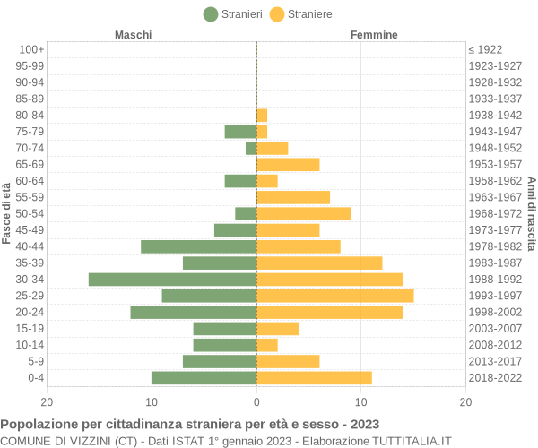 Grafico cittadini stranieri - Vizzini 2023