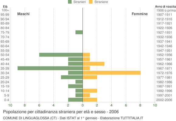 Grafico cittadini stranieri - Linguaglossa 2006