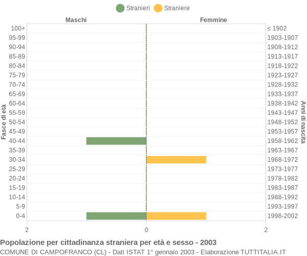 Grafico cittadini stranieri - Campofranco 2003