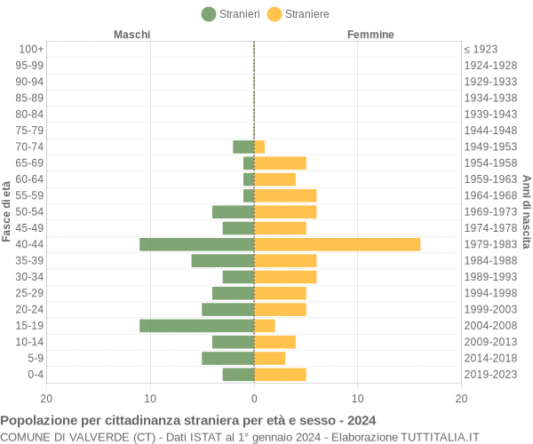 Grafico cittadini stranieri - Valverde 2024