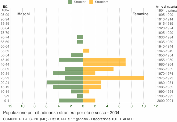 Grafico cittadini stranieri - Falcone 2004
