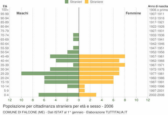 Grafico cittadini stranieri - Falcone 2006