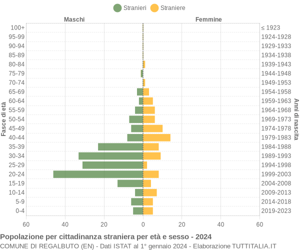 Grafico cittadini stranieri - Regalbuto 2024