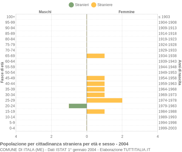 Grafico cittadini stranieri - Itala 2004