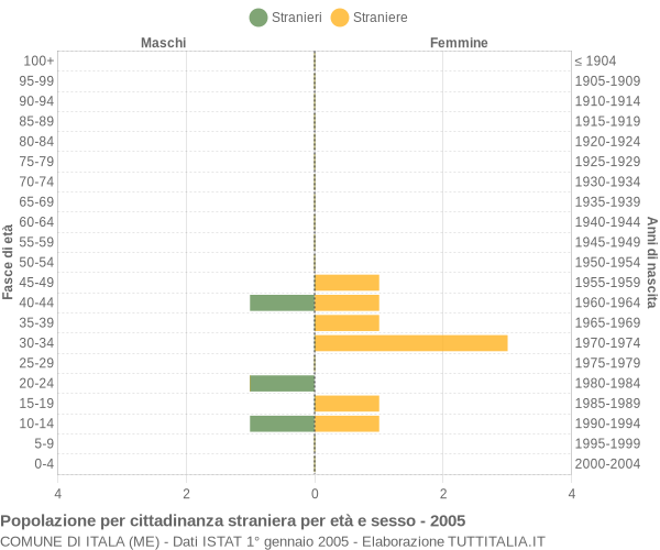 Grafico cittadini stranieri - Itala 2005