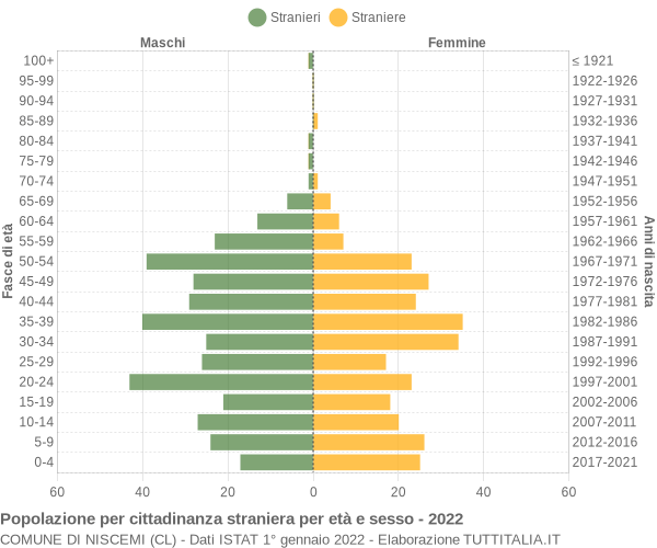 Grafico cittadini stranieri - Niscemi 2022