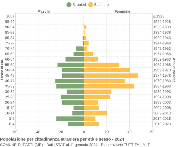 Grafico cittadini stranieri - Patti 2024