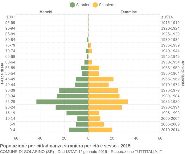 Grafico cittadini stranieri - Solarino 2015