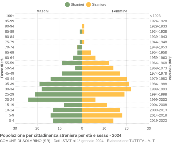 Grafico cittadini stranieri - Solarino 2024