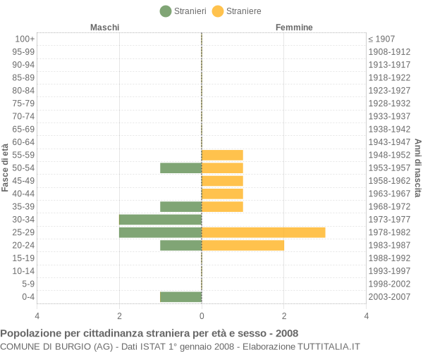 Grafico cittadini stranieri - Burgio 2008