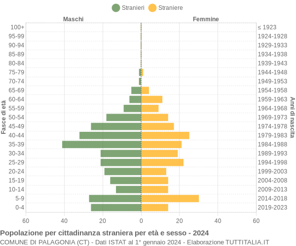 Grafico cittadini stranieri - Palagonia 2024