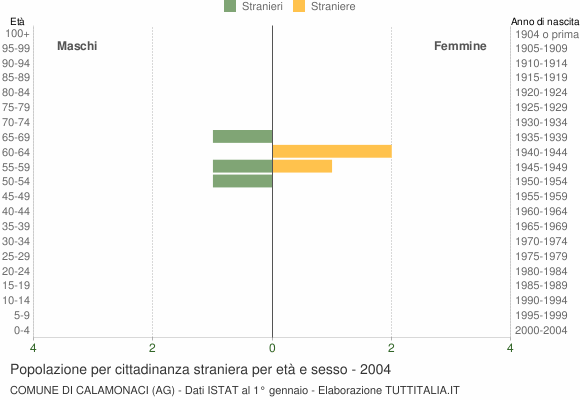 Grafico cittadini stranieri - Calamonaci 2004