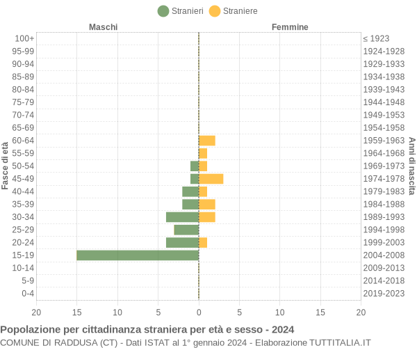 Grafico cittadini stranieri - Raddusa 2024