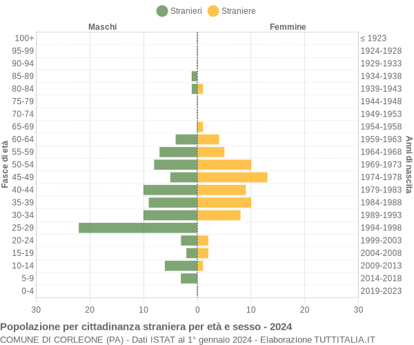 Grafico cittadini stranieri - Corleone 2024