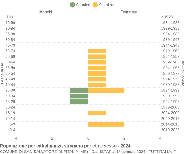 Grafico cittadini stranieri - San Salvatore di Fitalia 2024