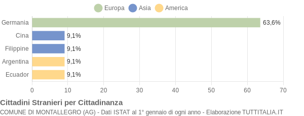 Grafico cittadinanza stranieri - Montallegro 2007