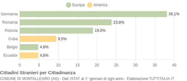 Grafico cittadinanza stranieri - Montallegro 2017