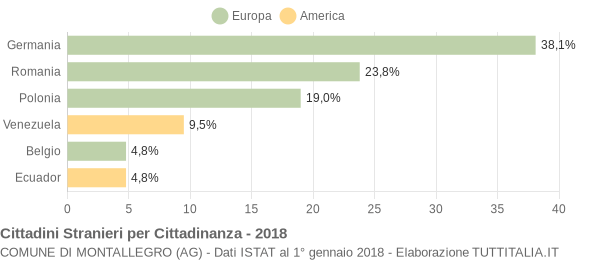 Grafico cittadinanza stranieri - Montallegro 2018