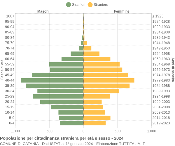 Grafico cittadini stranieri - Catania 2024