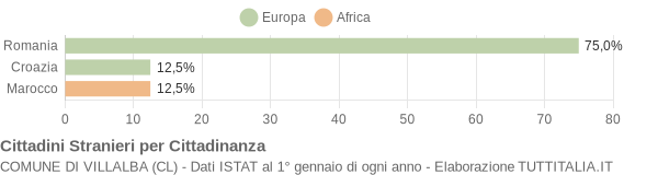 Grafico cittadinanza stranieri - Villalba 2011