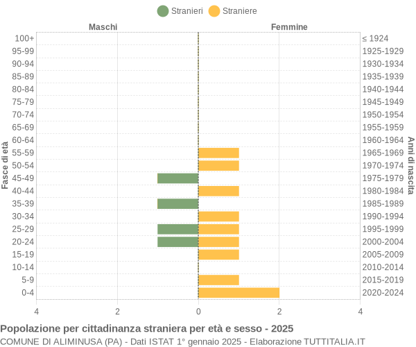 Grafico cittadini stranieri - Aliminusa 2025