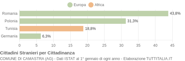 Grafico cittadinanza stranieri - Camastra 2006