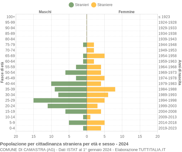 Grafico cittadini stranieri - Camastra 2024