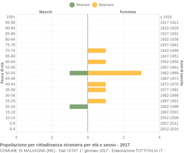 Grafico cittadini stranieri - Malvagna 2017