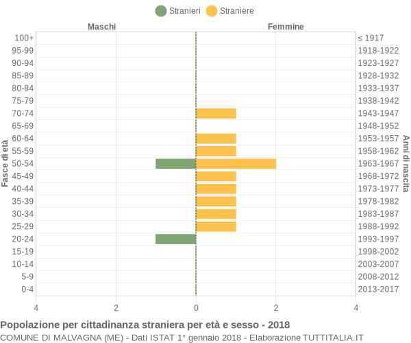 Grafico cittadini stranieri - Malvagna 2018