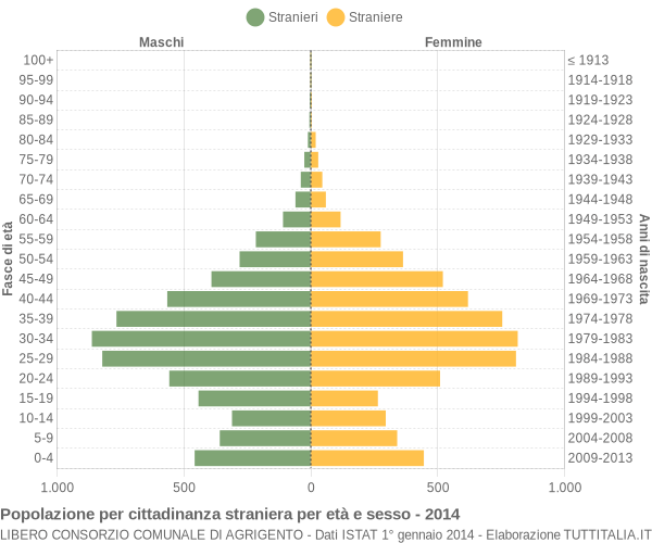 Grafico cittadini stranieri - 2014