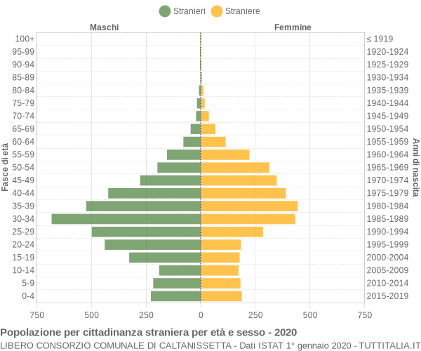 Grafico cittadini stranieri - 2020