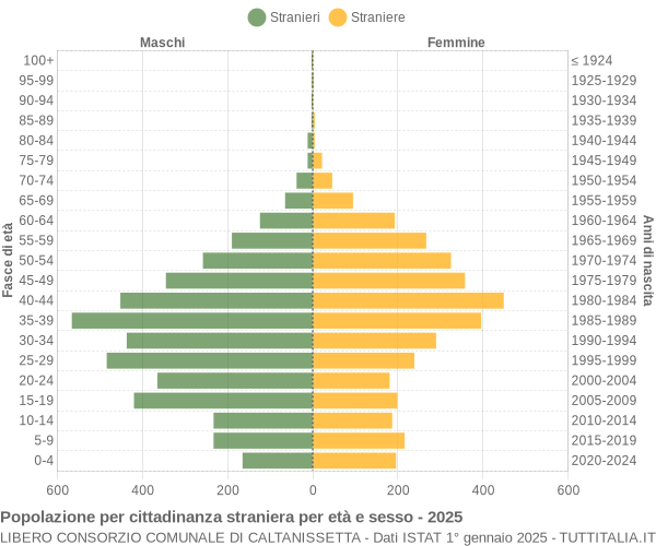 Grafico cittadini stranieri - 2025