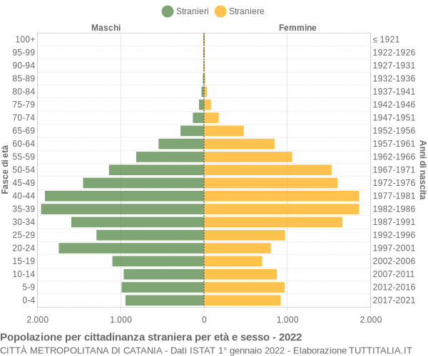 Grafico cittadini stranieri - 2022