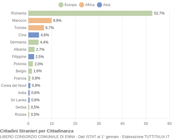 Grafico cittadinanza stranieri - 2010