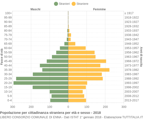 Grafico cittadini stranieri - 2018