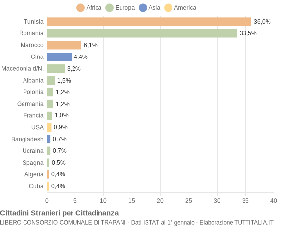 Grafico cittadinanza stranieri - 2010