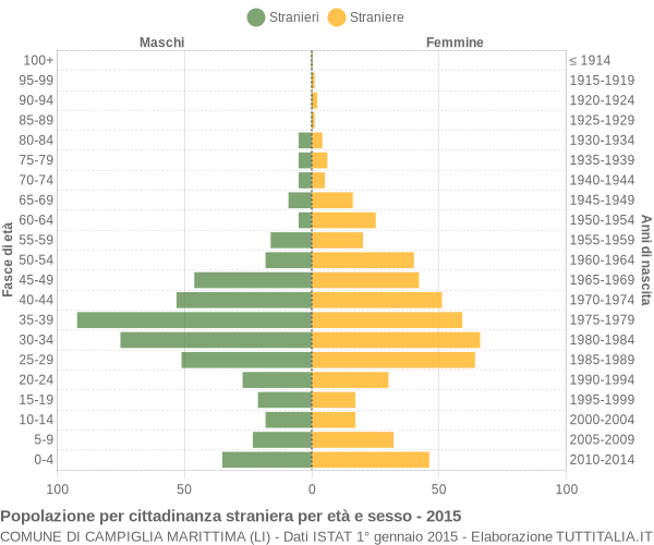 Grafico cittadini stranieri - Campiglia Marittima 2015