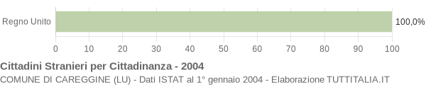 Grafico cittadinanza stranieri - Careggine 2004