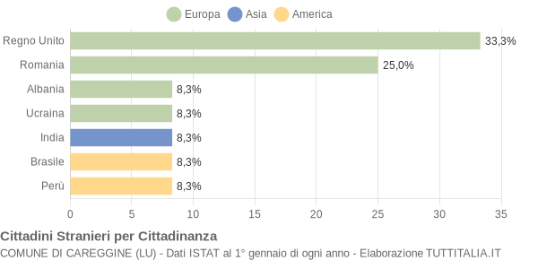 Grafico cittadinanza stranieri - Careggine 2017