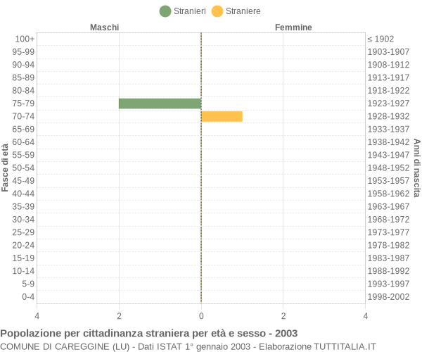 Grafico cittadini stranieri - Careggine 2003