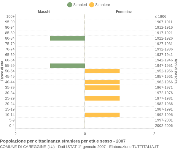 Grafico cittadini stranieri - Careggine 2007