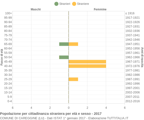 Grafico cittadini stranieri - Careggine 2017