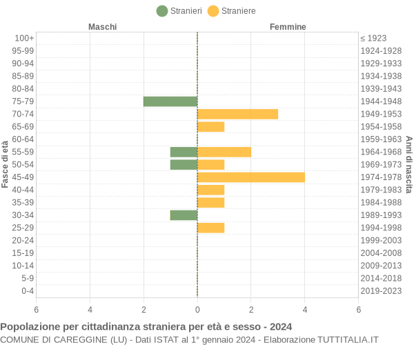 Grafico cittadini stranieri - Careggine 2024