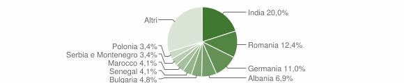 Grafico cittadinanza stranieri - Trequanda 2008
