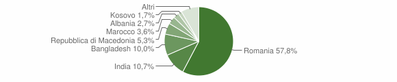 Grafico cittadinanza stranieri - Bibbiena 2012
