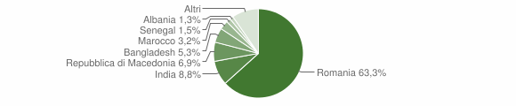 Grafico cittadinanza stranieri - Bibbiena 2016