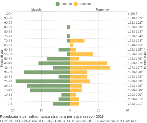 Grafico cittadini stranieri - Campagnatico 2018