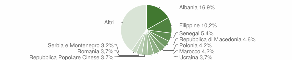 Grafico cittadinanza stranieri - Pisa 2005