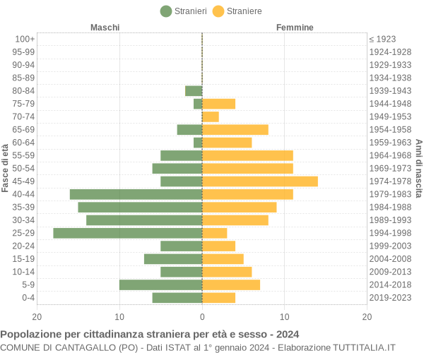 Grafico cittadini stranieri - Cantagallo 2024