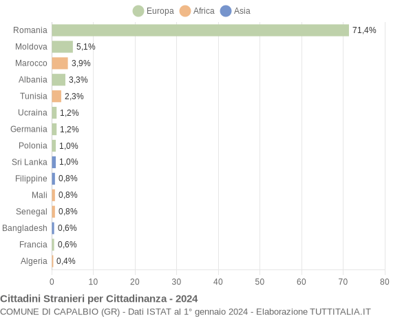 Grafico cittadinanza stranieri - Capalbio 2024